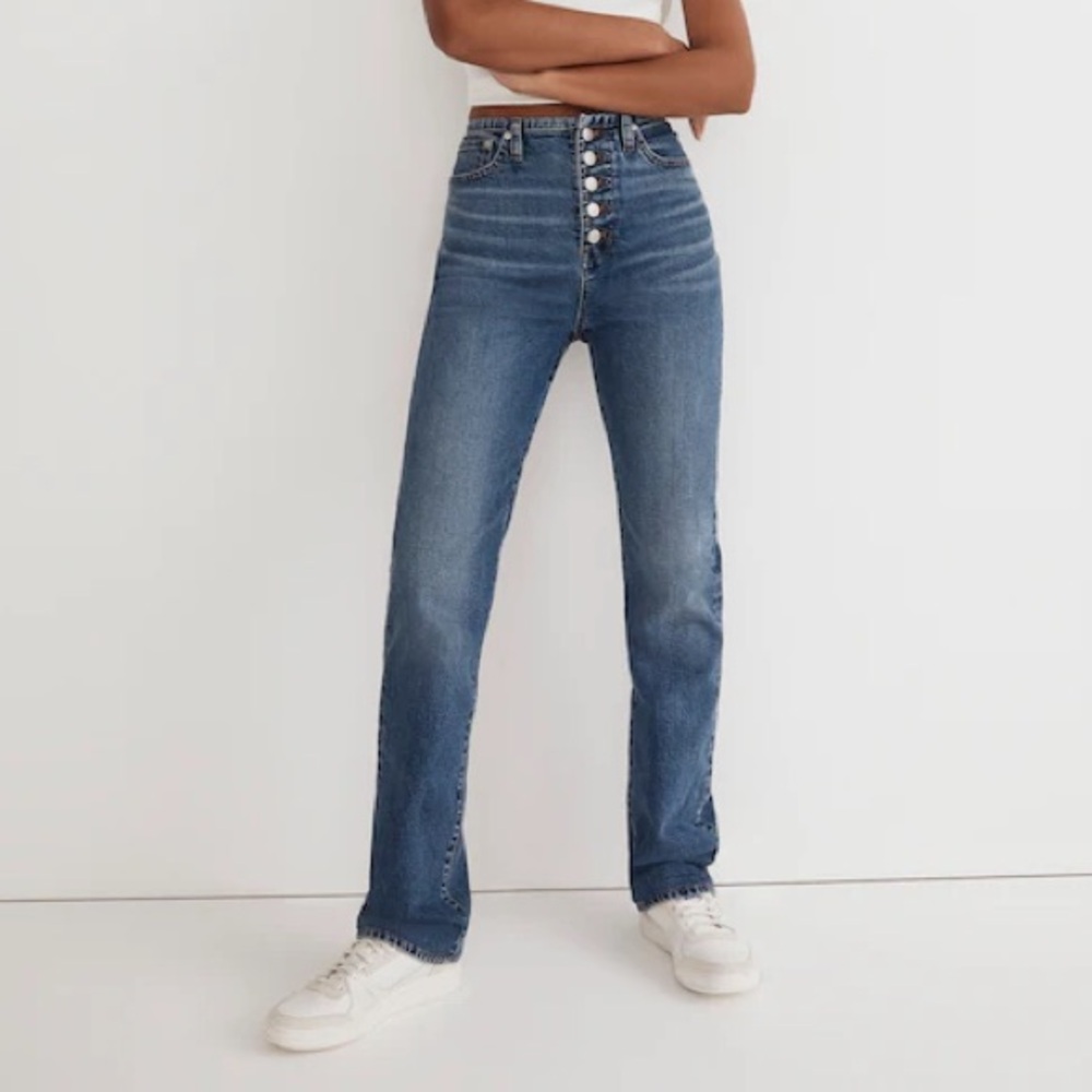*SOLD* Madewell The '90s Straight Jean in Liola Wash: Binded-Waist Edition